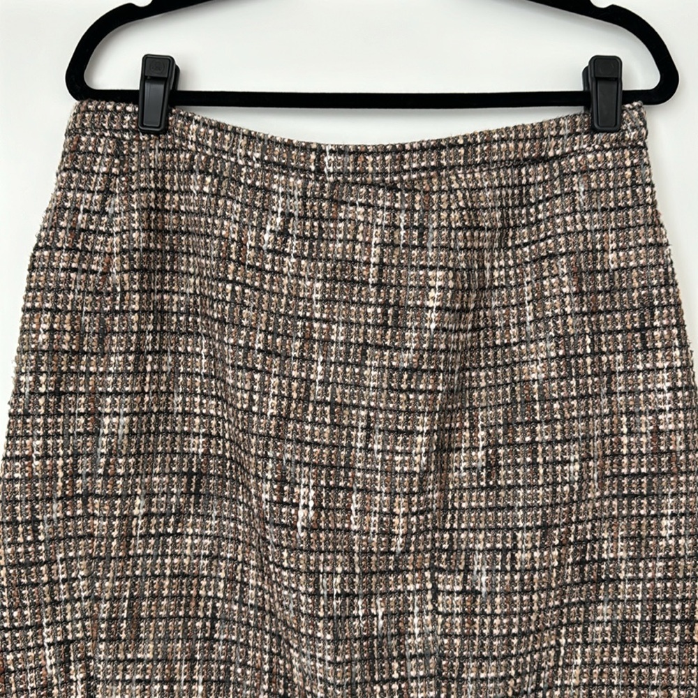 Valentino Brown Tweed Skirt with Back Ruffle - Picture 2 of 13